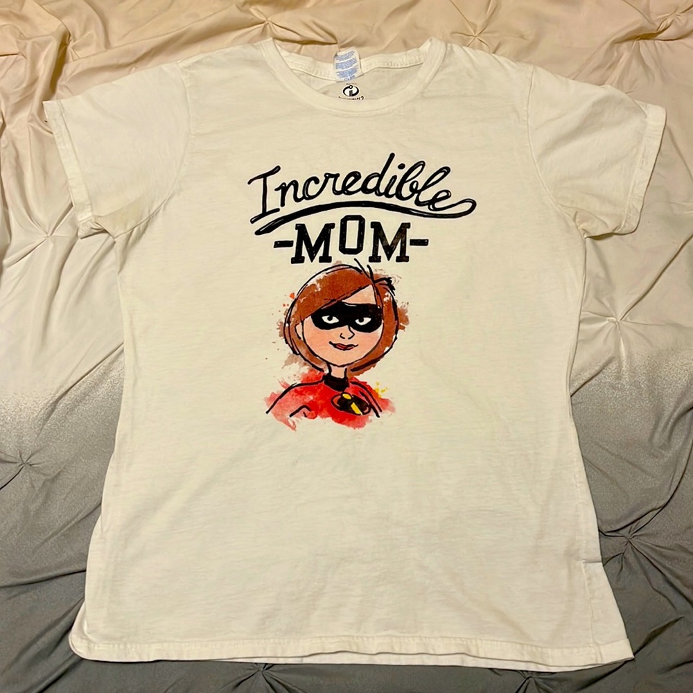 Disney Pixar Incredibles 2 Super Mom Sketch White T-Shirt Top Small
